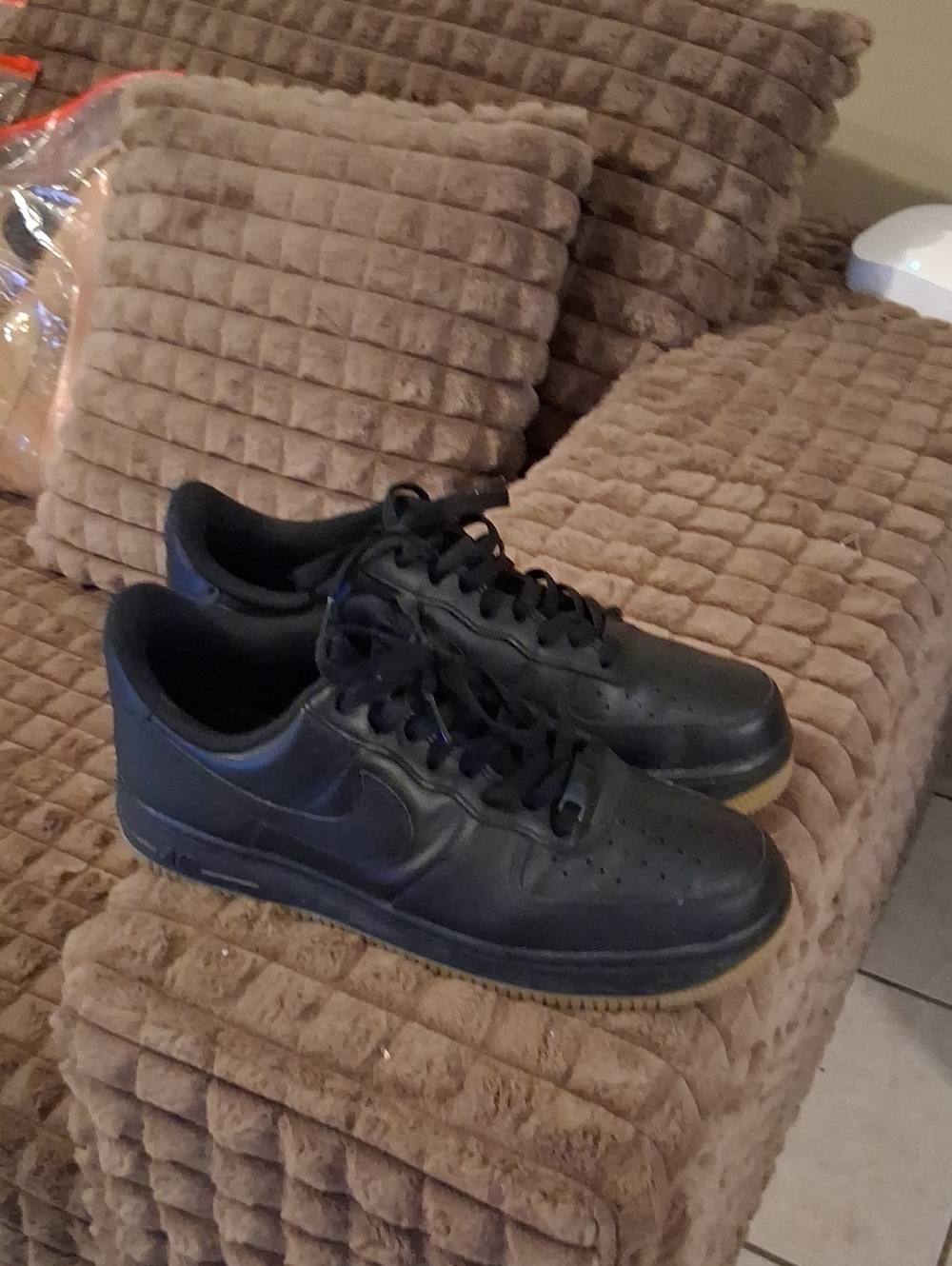 Nike Black Leather Low-Top Sneakers with Gum Sole